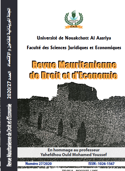 					Afficher Vol. 27 No 27 (2020): Revue Mauritanienne de Droit et d'Economie
				